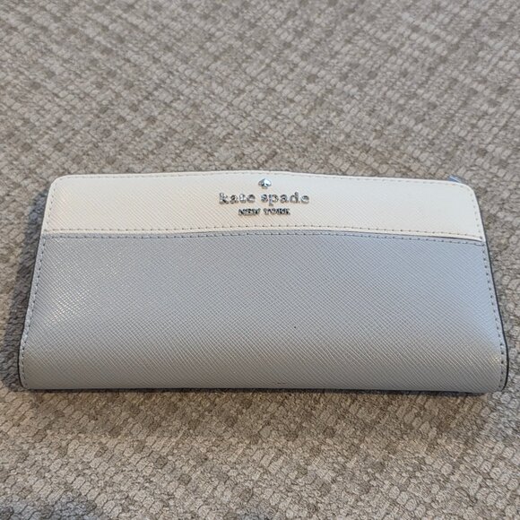 Kate Spade Madison Colorblock Large Slim Bifold Wallet - Gret - Picture 1 of 9